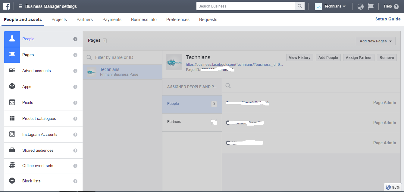 facebook business manager setting