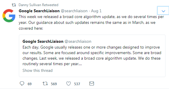 Google algorithm update 2018