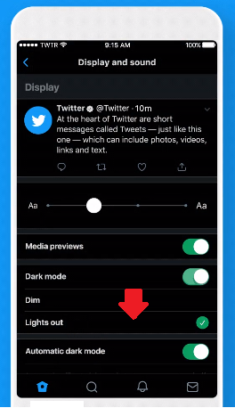 Twitter Screenshot of Light Out Toggle