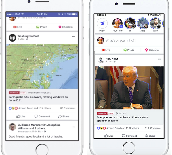Facebook Expanding Its Breaking news Tags To Various Regions.