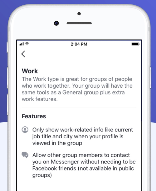 Facebook Launches new Group Type i.e Work Group
