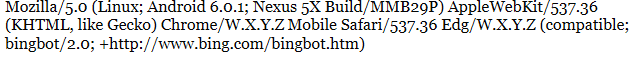 Mobile New User Agent By Bing