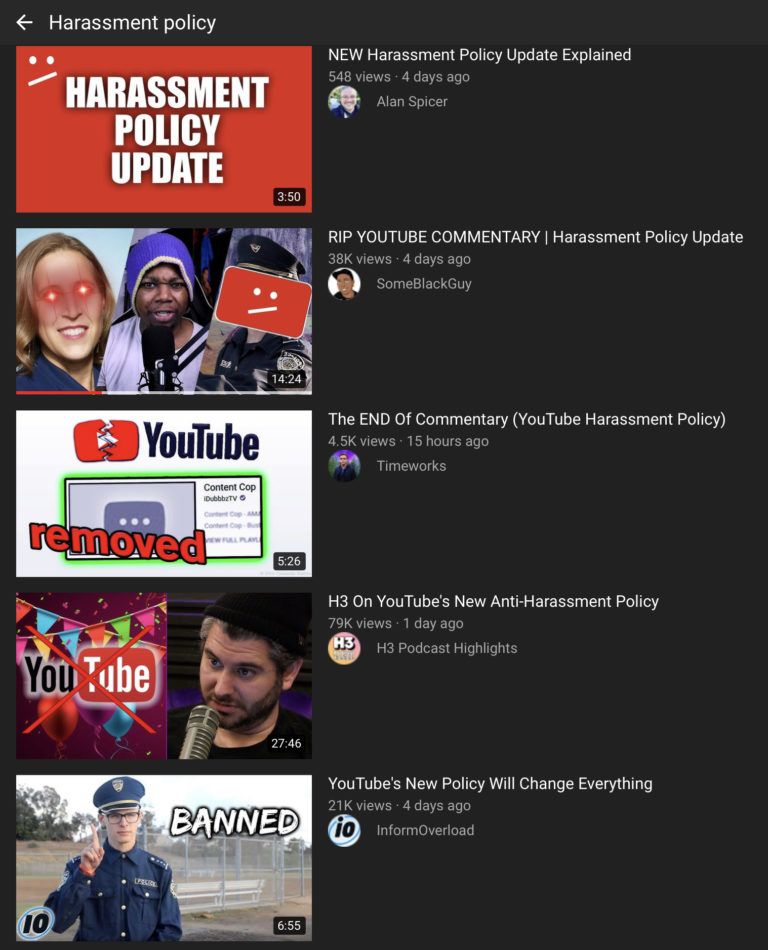 YouTube Videos For Policy Change