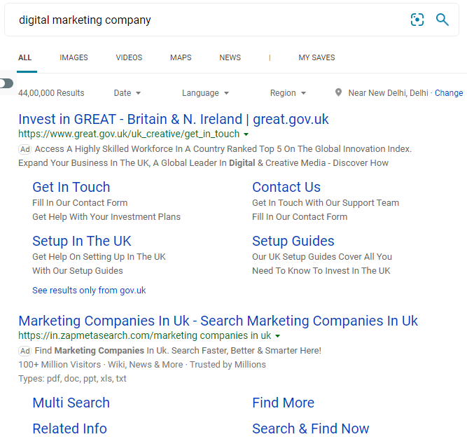 Microsoft Advertising Ads Label In Bing Search Blend With Organic Also