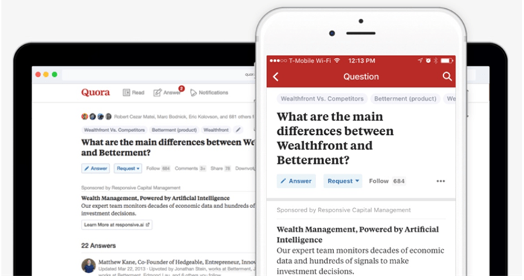 Quora’s Decision on Display Ads For The Apt Questions