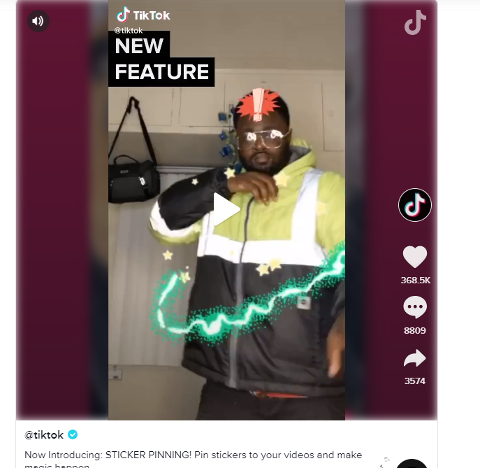 TikTok Introduces A New Sticker Pinning Option In Video Clips