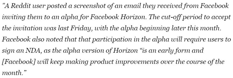 Facebook Announces User Testing Of 'Horizon' A New VR Social Network