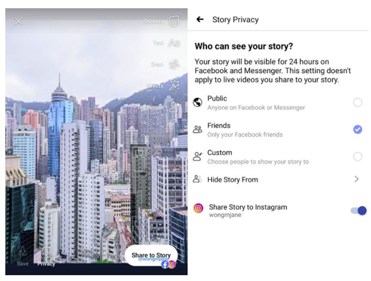 Facebook Is Experimenting A New Feature To Cross-Post Facebook Stories To Instagram