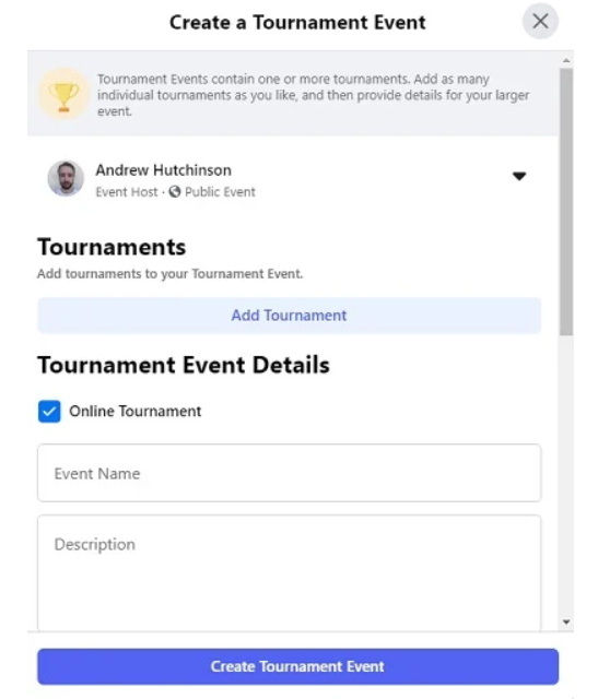 Create a tournament