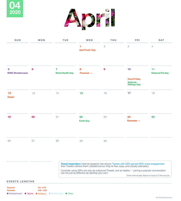 twitter events calendar April