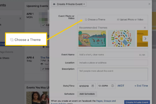 Choose A Private Event Theme Option