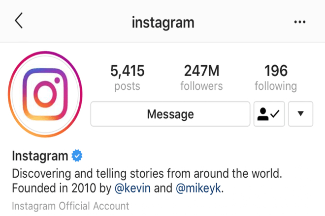 Verified Instagram Account seen in Tick Mark