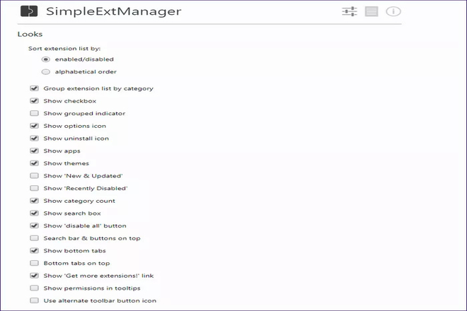 Simple Ext Manager Chrome Manager