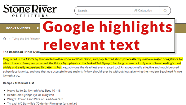 Google Highlighting Text