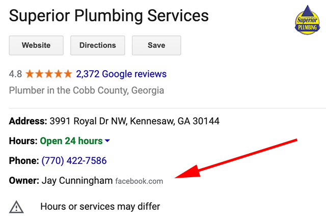 screenshot plumber listing