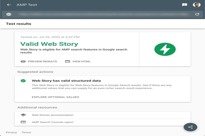 Web Story Tester Tool