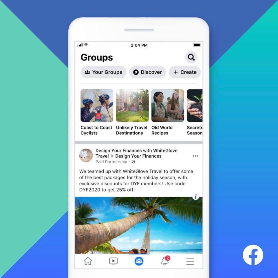 Facebook Includes 'Paid Partnership' Tag For Groups Feed