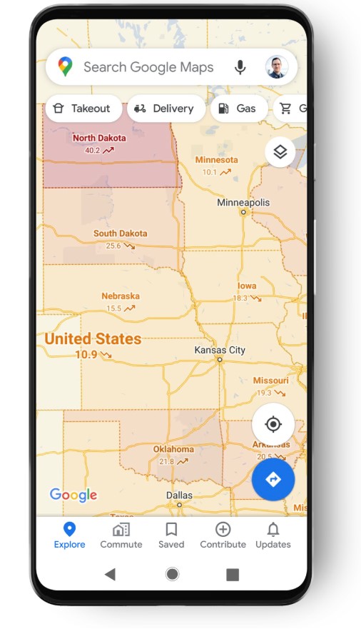 Google Maps COVID-19 Layer