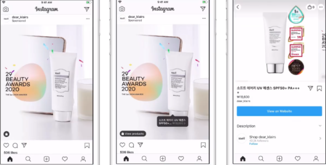 Instagram Product tags in ad post
