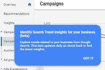 Google Ads Insights Tab