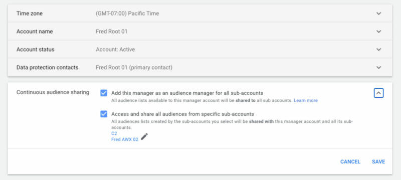 Google Ads’ continuous audience sharing