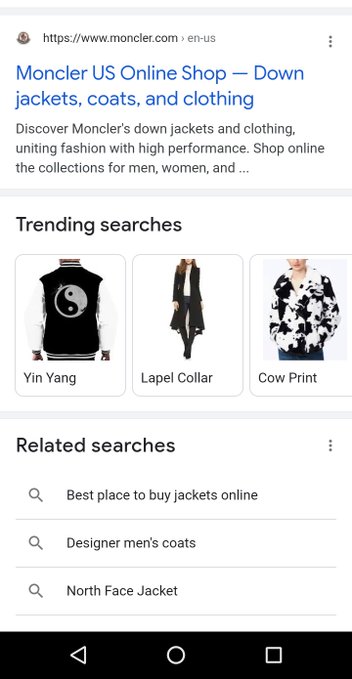Trending search carousels